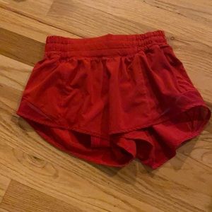RED LULULEMON SHORTS